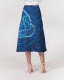 Blue Robo Cloud SMC Women's A-Line Midi Skirt