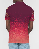 Burgundy Graffiti Spray SMC Men's Slim Fit Polo