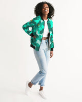 Lime Green Camo SMC Women's Bomber Jacket