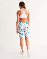 Blue Splatter SMC1 Women's Mid-Rise Bike Shorts