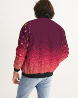 Burgundy Graffiti Spray SMC Men's Bomber Jacket