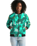 Lime Green Camo SMC Women's Bomber Jacket