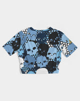 Blu Skull Camo SMC Women's Twist-Front Cropped Tee