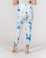 Blue Splatter SMC1 Women's Belted Tapered Pants