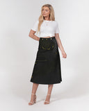 Black & Yellow SMC Women's A-Line Midi Skirt