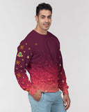 Burgundy Graffiti Spray SMC Men's Pullover Sweater