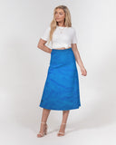 Blue Wrinkle SMC Women's A-Line Midi Skirt