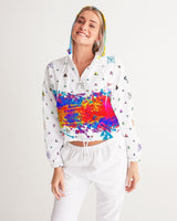 Abstract Splat SMC Women's Cropped Windbreaker