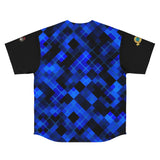 Blue Plaid SMC Men's Baseball Jersey