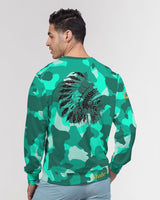 Lime Green Camo SMC Men's Classic French Terry Crewneck Pullover