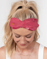 Pink Triangles SMC Twist Knot Headband Set