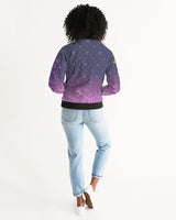 Purple Graffiti Spray SMC Women's Bomber Jacket