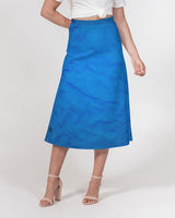 Blue Wrinkle SMC Women's A-Line Midi Skirt