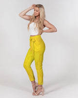 Yellow Paper SMC Women's Belted Tapered Pants