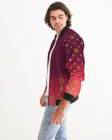 Burgundy Graffiti Spray SMC Men's Bomber Jacket