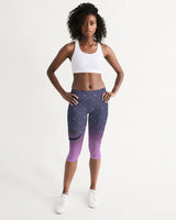 Purple Graffiti Spray SMC Women's Mid-Rise Capri