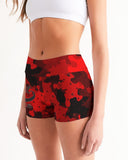 Red Camo SMC x2 Women's Mid-Rise Yoga Shorts