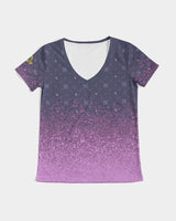 Purple Graffiti Spray SMC Women's V-Neck Tee