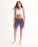 Purple Graffiti Spray SMC Women's Mid-Rise Bike Shorts