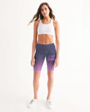 Purple Graffiti Spray SMC Women's Mid-Rise Bike Shorts