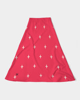 Stars SMC Red Women's A-Line Midi Skirt