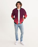 Burgundy Graffiti Spray SMC Men's Bomber Jacket