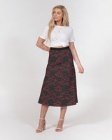 Clouds Redoutline SMC Women's A-Line Midi Skirt