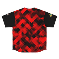 Red Plaid SMC Men's Baseball Jersey