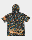 Blue and Orange Camo SMC Men's Short Sleeve Hoodie