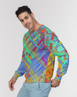 Color Glitchy SMC Men's Classic French Terry Crewneck Pullover