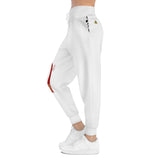 Red and White Joggers