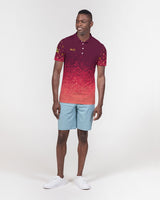 Burgundy Graffiti Spray SMC Men's Slim Fit Polo