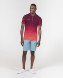 Burgundy Graffiti Spray SMC Men's Slim Fit Polo