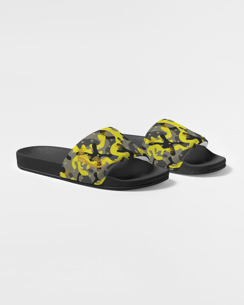 Yellow Grey Camo Women's Slide Sandal