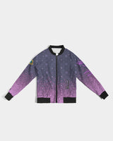 Purple Graffiti Spray SMC Women's Bomber Jacket