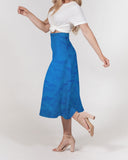 Blue Wrinkle SMC Women's A-Line Midi Skirt