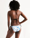 Blue Splatter SMC1 Women's Triangle String Bikini