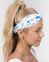 Blue Splatter SMC1 Twist Knot Headband Set