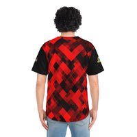 Red Plaid SMC Men's Baseball Jersey