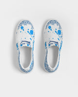 Blue Splatter SMC1 Women's Slip-On Canvas Shoe