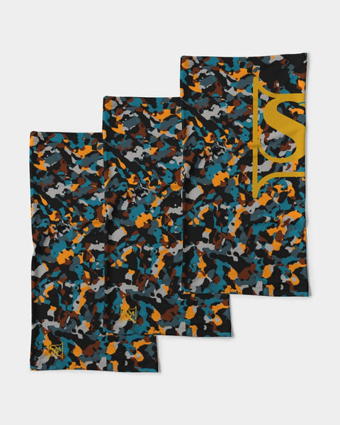 Blue and Orange Camo SMC Neck Gaiter Set