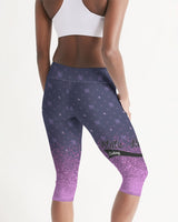 Purple Graffiti Spray SMC Women's Mid-Rise Capri