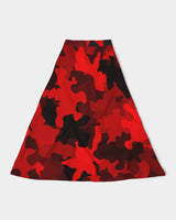 Red Camo SMC x2 Women's A-Line Midi Skirt