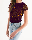 Burgundy Gold Splatter SMC Women's Tee