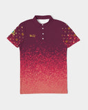 Burgundy Graffiti Spray SMC Men's Slim Fit Polo