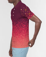 Burgundy Graffiti Spray SMC Men's Slim Fit Polo