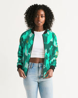 Lime Green Camo SMC Women's Bomber Jacket