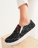 Cracked Sole Black SMC Women's Slip-On Canvas Shoe