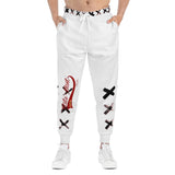 White n Blk X'ed Out Joggers