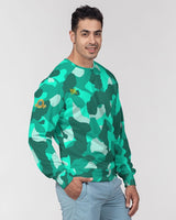 Lime Green Camo SMC Men's Classic French Terry Crewneck Pullover